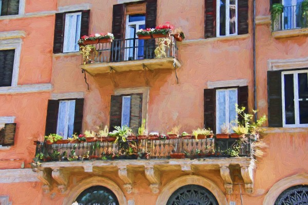 balcon fleuri Print