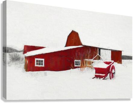 Grange neige Canvas Print