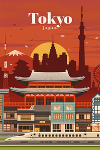 Tokyo Skyline at Sunset