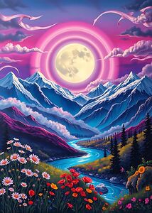 Moonlit Majesty: River Beneath the Halo