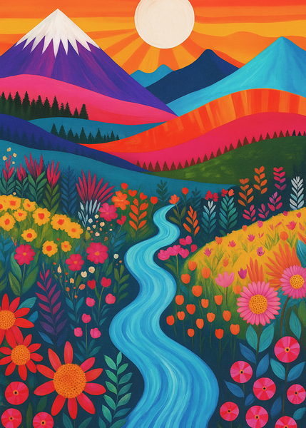Dreamscape Bloom: River of Color by Signora