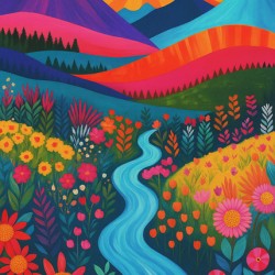 Dreamscape Bloom: River of Color