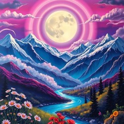 Moonlit Majesty: River Beneath the Halo