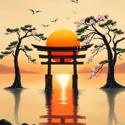 Sunset Serenity at the Torii Gate