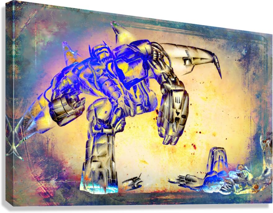 Cyborg fighting Canvas Print
