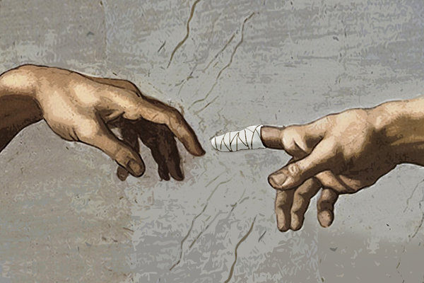 The Creation of Adam by Ali Miraee