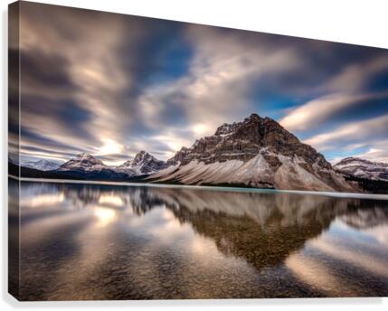Bow Lake Dramatic reflection Canvas Print