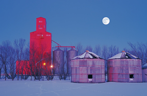 old grain bins on a farm
