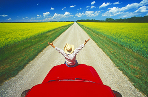 truck on country road