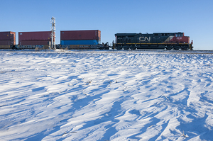 Train Passing Snow Drift Patterns