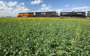 Locomotives Pulling Tanker Cars