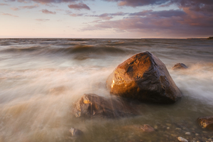 surf during a windy evening