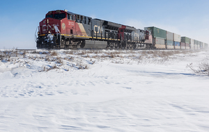 Winter Wind Along the Railway
