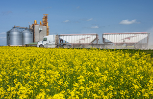 Farm truck Hauling Crop to a Terminal