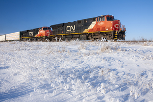 train in winter