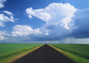 Country Backroad with Storm in the background
