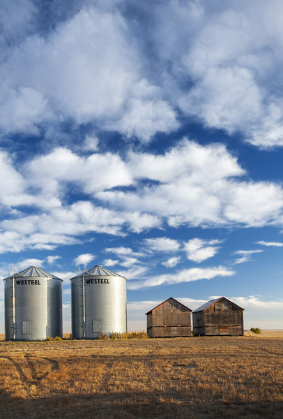 Old and New Grain Bins by Dave Reede Photohgraphy