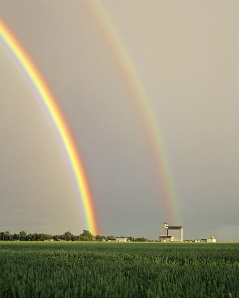 Rainbow Over Grain Elevator Print