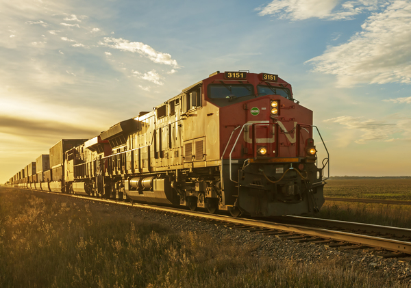 Train Pulling Shipping Containers Print