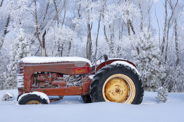 Old Tractor in the Snow by Dave Reede Photohgraphy