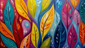 Peinture a l’huile coloree originale sur toile art mural texture moderne