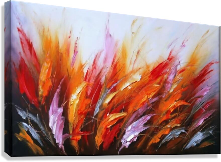 Abstract Feather Oil Painting on Canvas Canvas Print