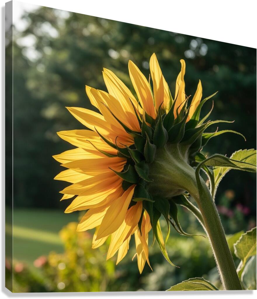 a close up photograph of a vibrant sunflower in f Canvas Print
