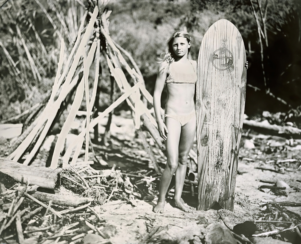 Vintage SURFING PHOTO - Black and White by Surf Posters