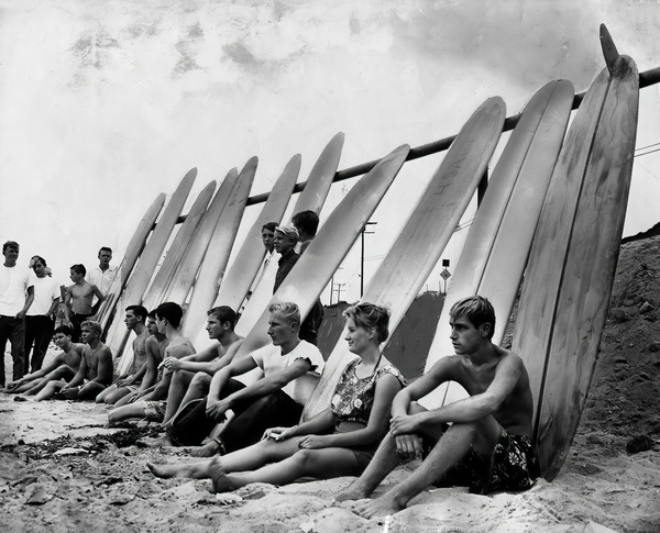 1961 Vintage SURFING PHOTO - Black and White by Surf Posters