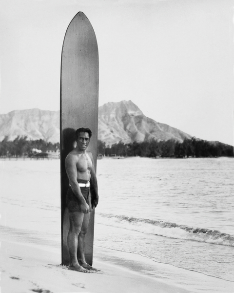 Vintage SURFING PHOTO - Black and White - Duke Kahanamoku by Surf Posters