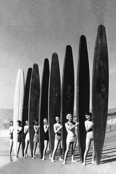 Vintage SURFING PHOTO - Black and White by Surf Posters
