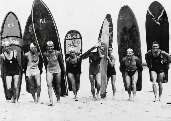 Vintage SURFING PHOTO - Black and White by Surf Posters