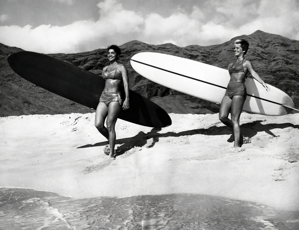 Vintage SURFING PHOTO - Black and White by Surf Posters