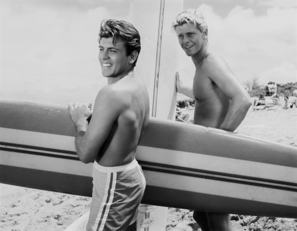 Vintage SURFING PHOTO - Black and White by Surf Posters