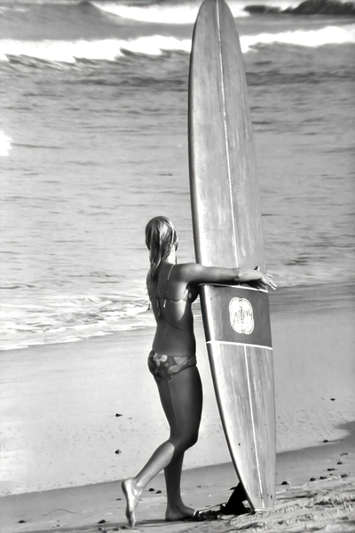 Vintage SURFING PHOTO - Black and White by Surf Posters