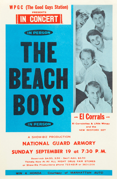 1965 THE BEACH BOYS - Concert Poster by Surf Posters
