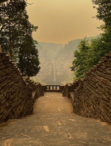 Wildfire haze over Taughannock