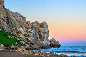 Moonset Over the Rock