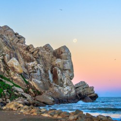 Moonset Over the Rock