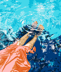 Take Me Where The Waves Kiss My Feet Eclectic Nature River Woman Colorful Water Coral Bohemian 