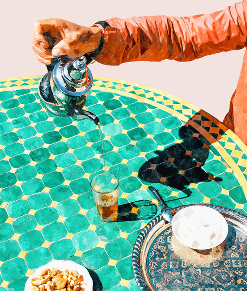 Chai India Culture & People Painting Exotic Travel Places Tea Bohemian Colorful Morocco Turkish by 83 Oranges