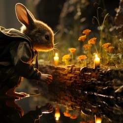 Whimsical Waterside Bunny.