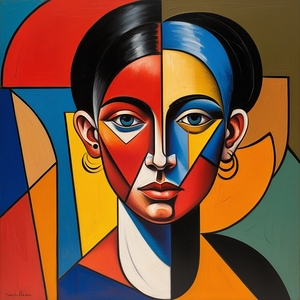 Bold Abstract Cubist Portrait
