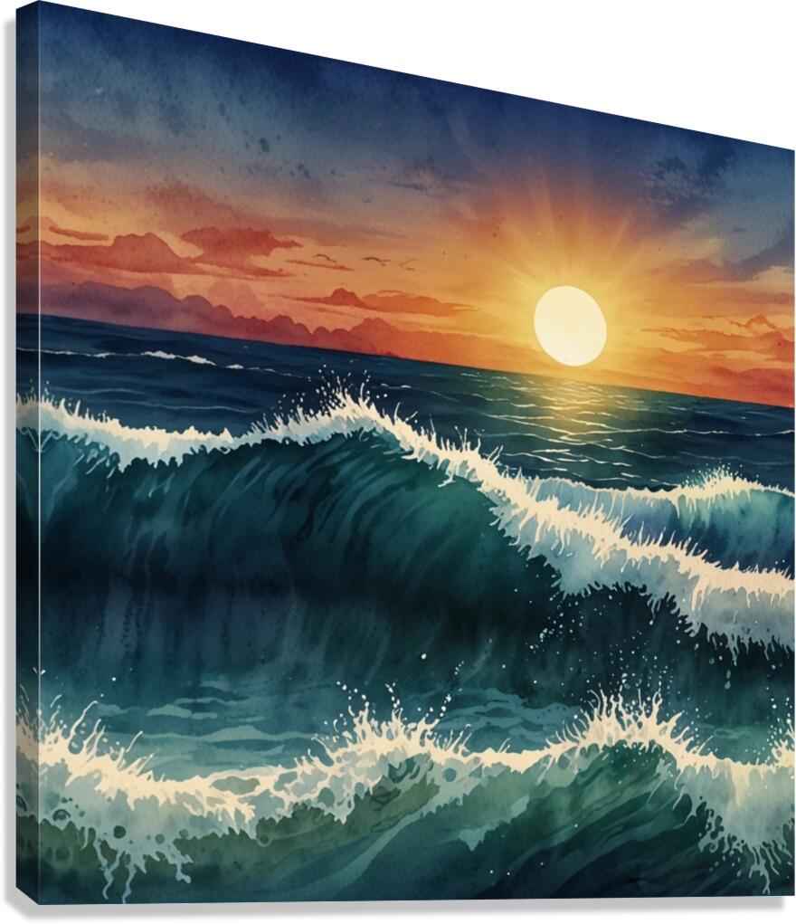 Leonardo Lightning XL Water color style for sea a Canvas Print