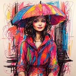 Woman With Abstract Umbrella