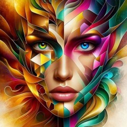 Art strong love  woman colourful 