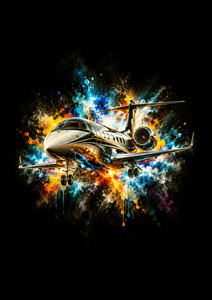 Colorful Privat Jet  Aircraft Paint Explosion