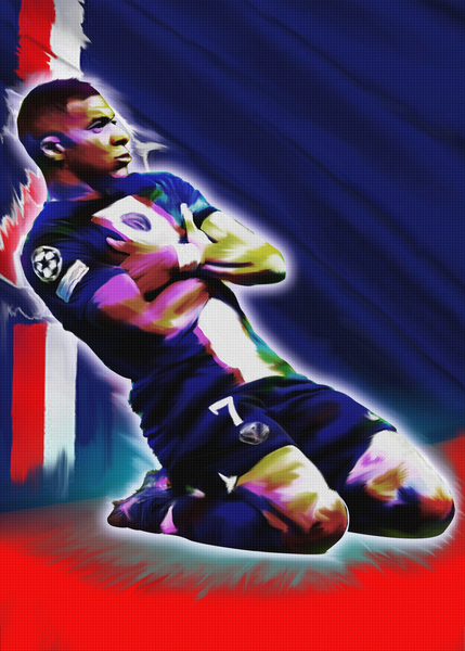 Mbappe Style pop art by Lowo Ijo