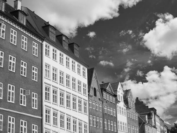 Houses Close By in Denmark B&W Print