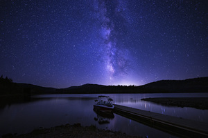 Boat Under the Milky Way